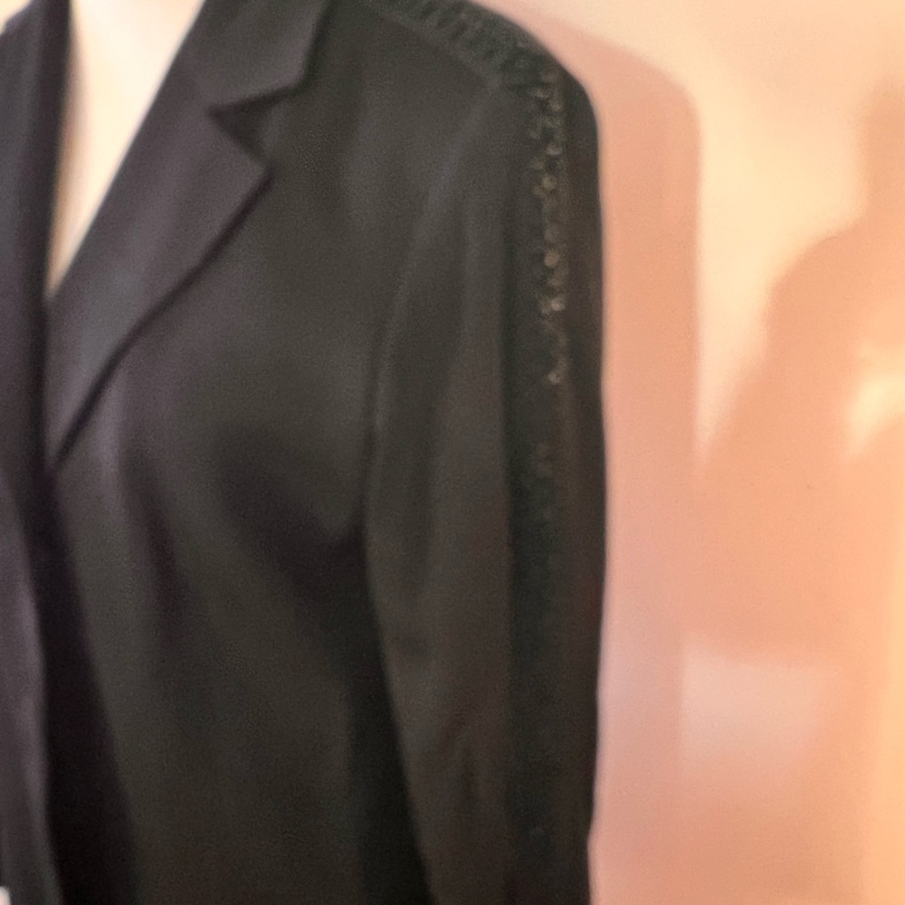 Made in Italy Chantal G Evening Coat Black Beads Size 42 USA 6 Small - Picture 3 of 10